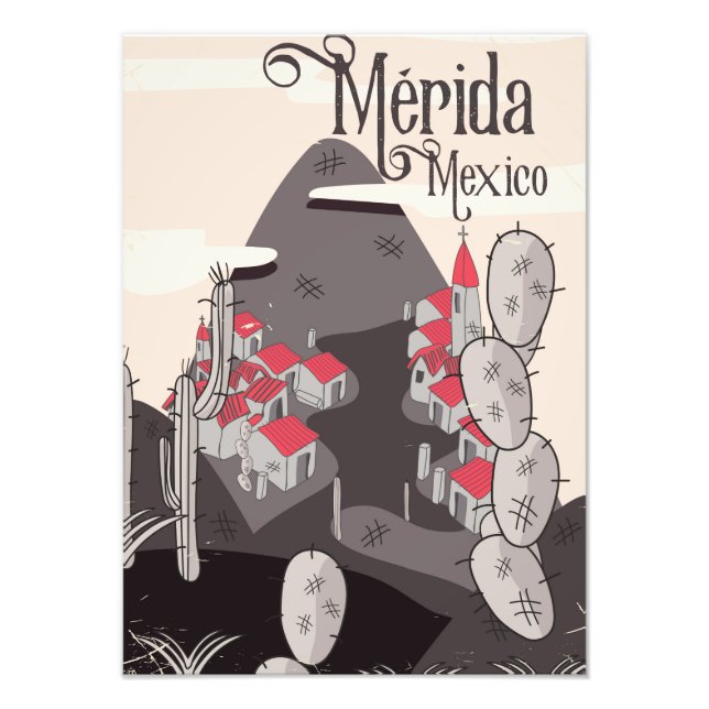 Impression Photo Affiche de voyage à Mérida au Mexique (Devant)