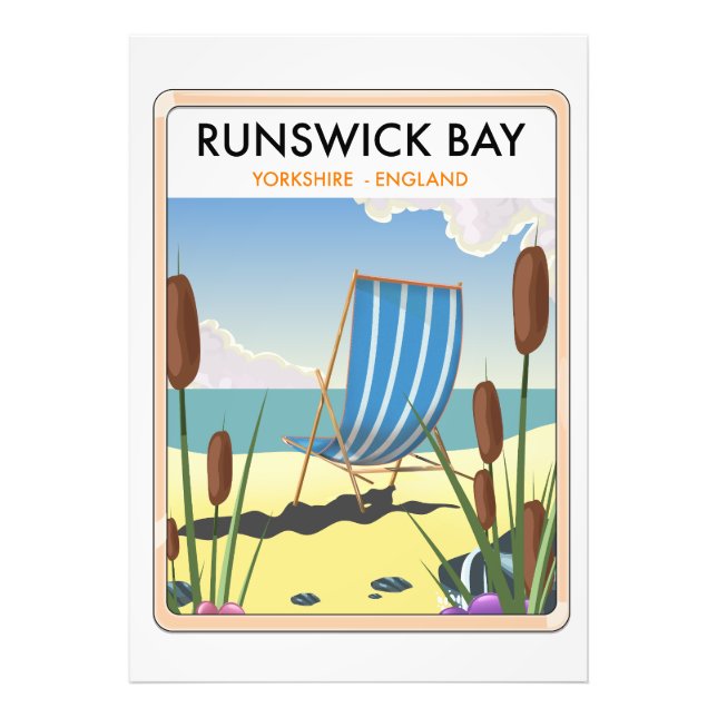 Impression Photo Affiche de voyage à Runswick Bay Yorkshire (Devant)