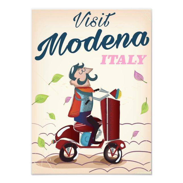 Impression Photo Affiche de voyage à scooter à Modène Italie (Devant)