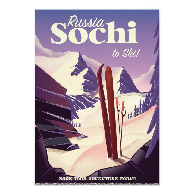 Impression Photo Affiche de voyage à ski à Sotchi Russie (Devant)
