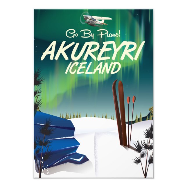Impression Photo Affiche de voyage Akureyri Islande (Devant)
