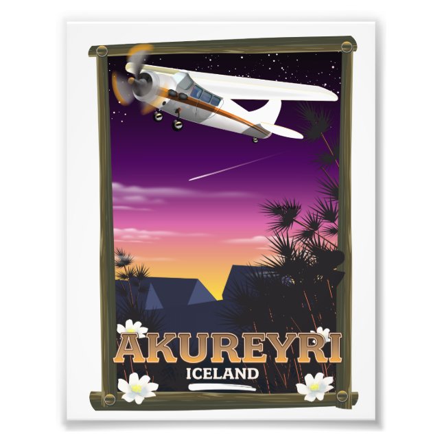 Impression Photo Affiche de voyage Akureyri Islande (Devant)