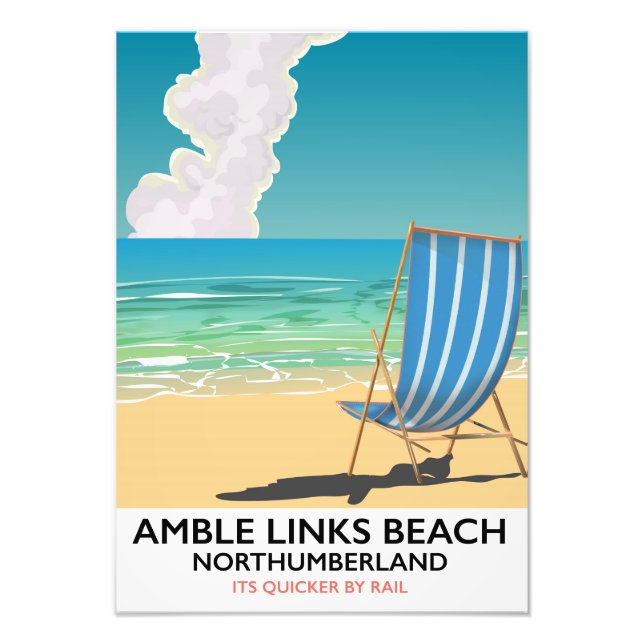 Impression Photo Affiche de voyage Amble Links Beach Northumberland (Devant)