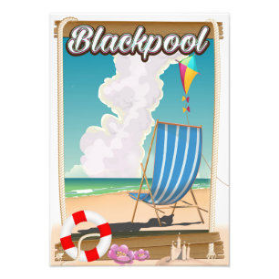 Impression Photo Affiche de voyage au bord de la mer de Blackpool