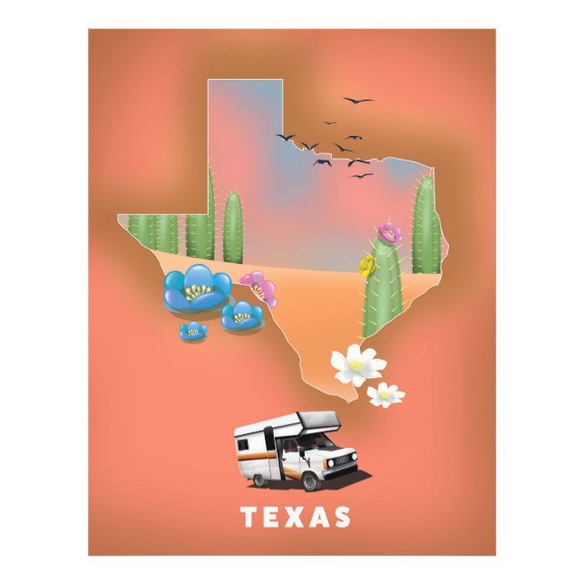 Impression Photo Affiche de voyage au Texas (Devant)
