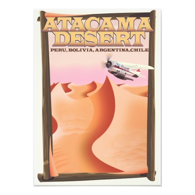 Impression Photo Affiche de voyage Aventure du désert d'Atacama. (Devant)