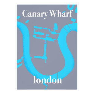 Impression Photo affiche de voyage carte de canary wharf londres
