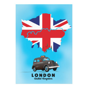 Impression Photo Affiche de voyage carte illustrée de Londres