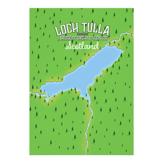 Impression Photo Affiche de voyage carte Loch Tulla Écosse (Devant)