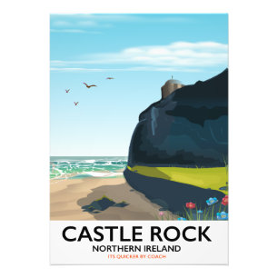 Impression Photo affiche de voyage castle rock irlande du nord.