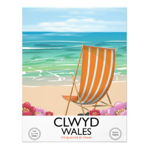 Impression Photo Affiche de voyage Clwyd Pays de Galles bord de mer