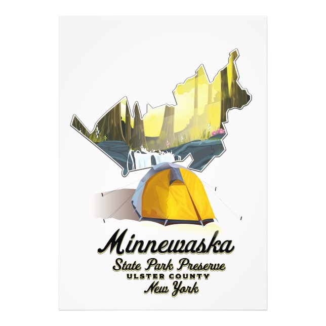 Impression Photo Affiche de voyage dans le parc d'État de Minnewask (Devant)
