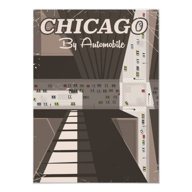 Impression Photo Affiche de voyage de Chicago City (Devant)