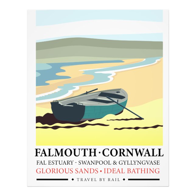 Impression Photo Affiche de voyage de Falmouth Cornwall (Devant)