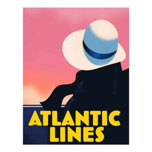 Impression Photo Affiche de voyage de la compagnie de croisière Atl (Devant)