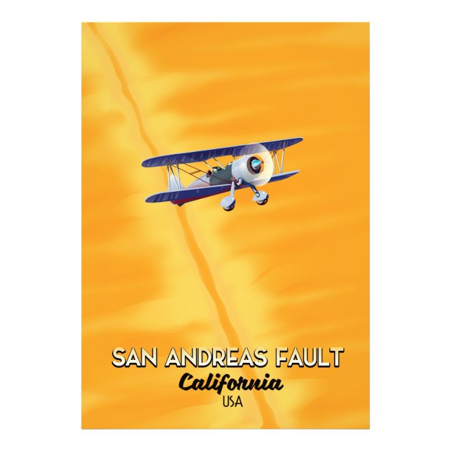 Impression Photo Affiche de voyage de la faille de San Andreas Cali (Devant)