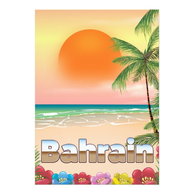 Impression Photo Affiche de voyage de la plage de Bahreïn (Devant)