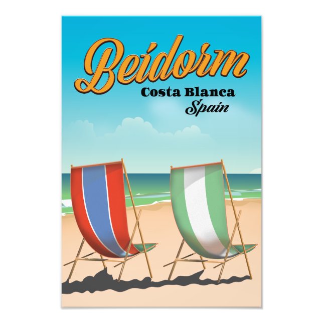 Impression Photo Affiche de voyage de la plage de Benidorm (Devant)