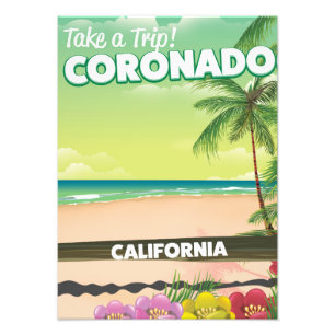 Impression Photo Affiche de voyage de la plage de Coronado Californ