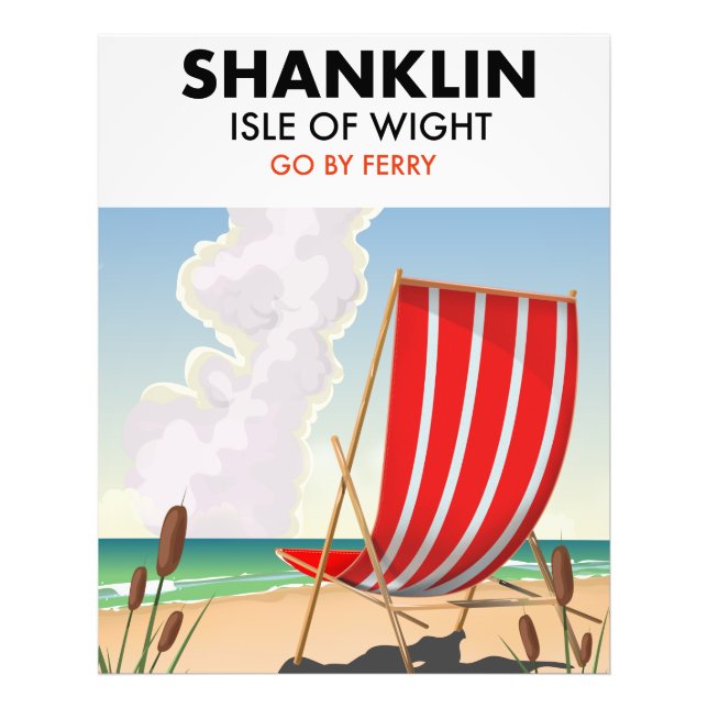 Impression Photo Affiche de voyage de la plage de Shanklin île de W (Devant)