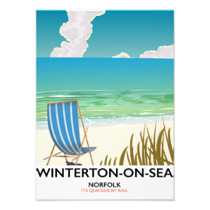 Impression Photo Affiche de voyage de la plage de Winterton-on-Sea