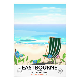 Impression Photo Affiche de voyage de la plage d'Eastbourne Sussex 