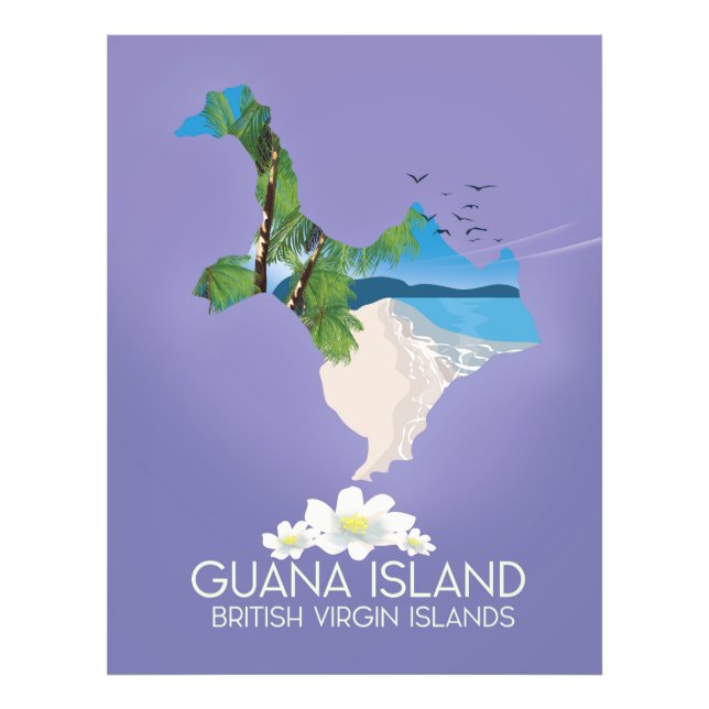 Impression Photo Affiche de voyage de l'île Guana des îles Vierges  (Devant)