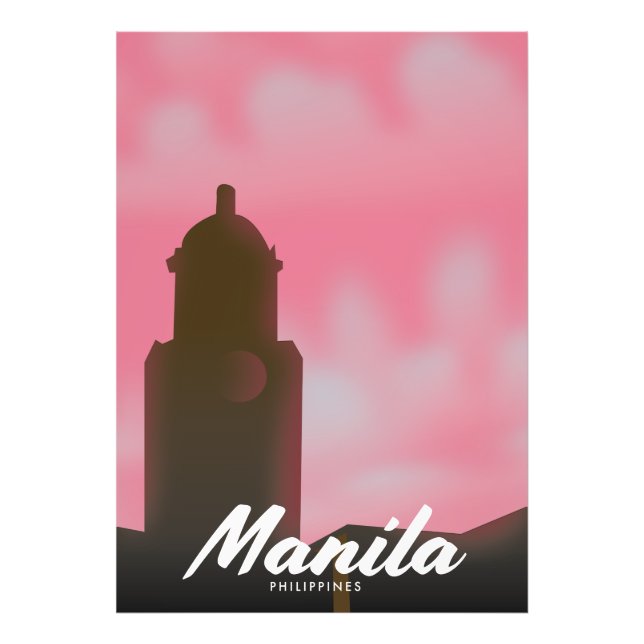 Impression Photo Affiche de voyage de Manille Philippines. (Devant)