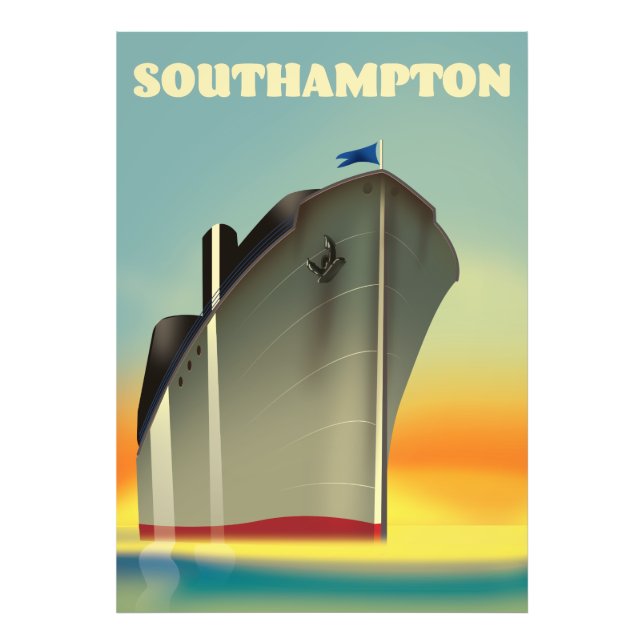 Impression Photo Affiche de voyage de paquebot de Southampton (Devant)