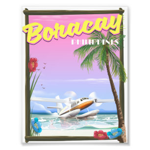 Impression Photo Affiche de voyage de plage de Boracay Philippines
