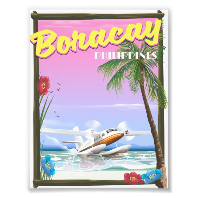 Impression Photo Affiche de voyage de plage de Boracay Philippines (Devant)