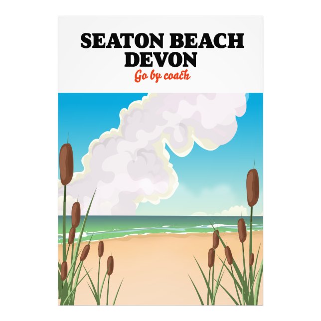 Impression Photo Affiche de voyage de Seaton Beach Dorset (Devant)