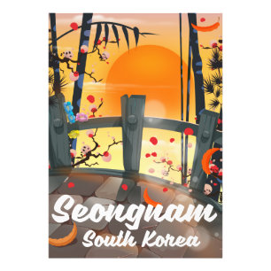 Impression Photo Affiche de voyage de Seongnam Corée du Sud