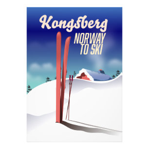 Impression Photo Affiche de voyage de ski à Kongsberg norvège.