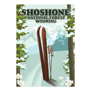 Impression Photo Affiche de voyage de ski dans la forêt nationale d