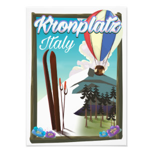 Impression Photo Affiche de voyage de ski Kronplatz Italie