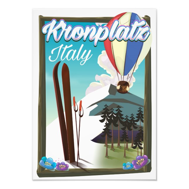 Impression Photo Affiche de voyage de ski Kronplatz Italie (Devant)