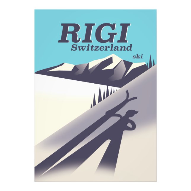 Impression Photo Affiche de voyage de ski Rigi Suisse (Devant)