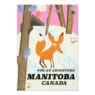 Impression Photo Affiche de voyage de style vintage Manitoba Canada