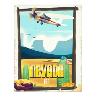 Impression Photo Affiche de voyage de style vintage Nevada USA.