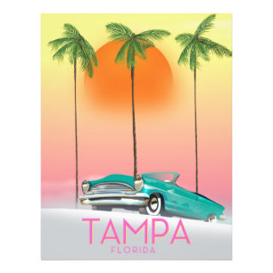 Impression Photo Affiche de voyage de style vintage Tampa Floride
