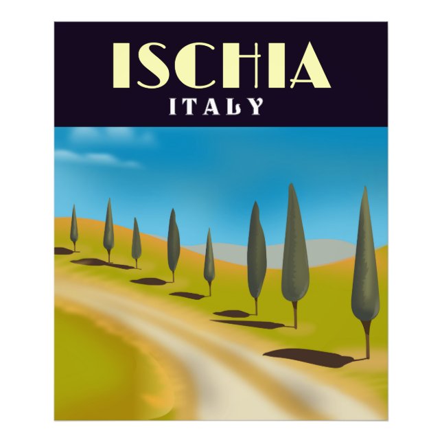 Impression Photo Affiche de voyage d'Ischia Italie (Devant)
