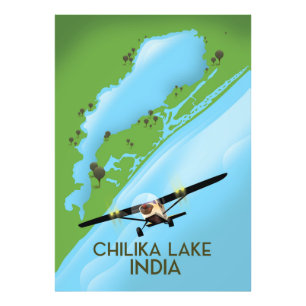 Impression Photo Affiche de voyage du lac Chilika en Inde
