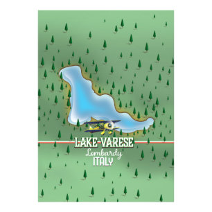 Impression Photo Affiche de voyage du lac de Varèse, Lombardie, Ita
