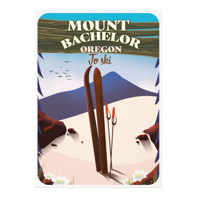 Impression Photo Affiche de voyage du Mont Bachelor Oregon (Devant)