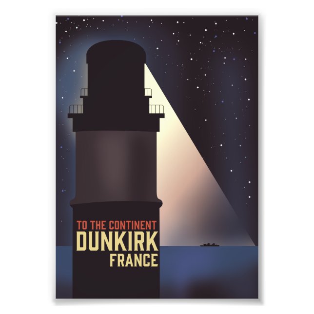 Impression Photo Affiche de voyage du phare de Dunkerque. Géant Mug (Devant)