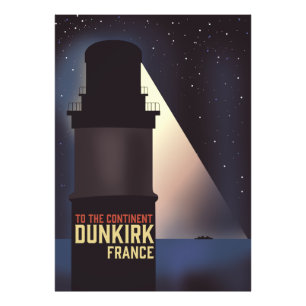 Impression Photo Affiche de voyage du phare Dunkirk.