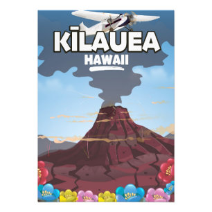 Impression Photo Affiche de voyage du volcan Kīlauea Hawaii