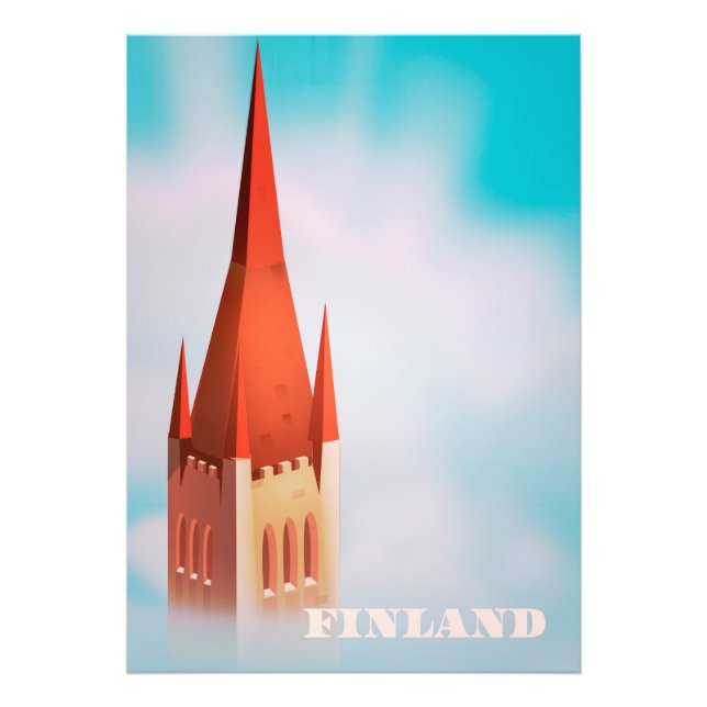 Impression Photo Affiche de voyage église Finlande (Devant)