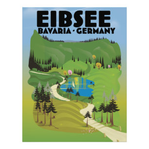 Impression Photo Affiche de voyage Eibsee Allemagne.